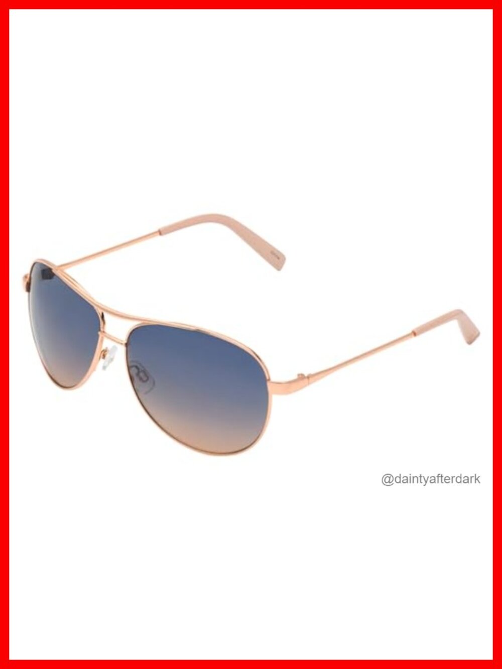 Aviator Sunglasses UV400 Protection Lightweight Adjustable Nose Pads